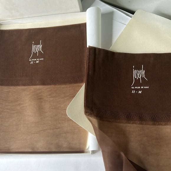 Vintage Joseph 2 PAIR NEW in BOX Stockings - Sz 11M Color Cannes - Picture 3 of 5